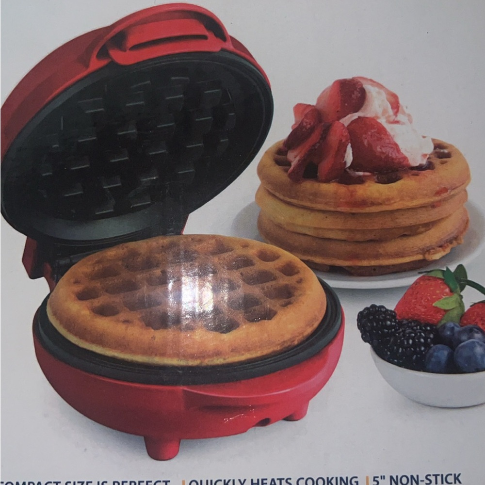 Red Mini Waffle Maker